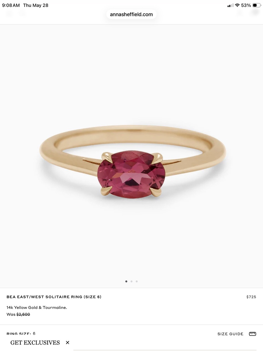 14kt Ring with Pink Oval Tourmaline Ring